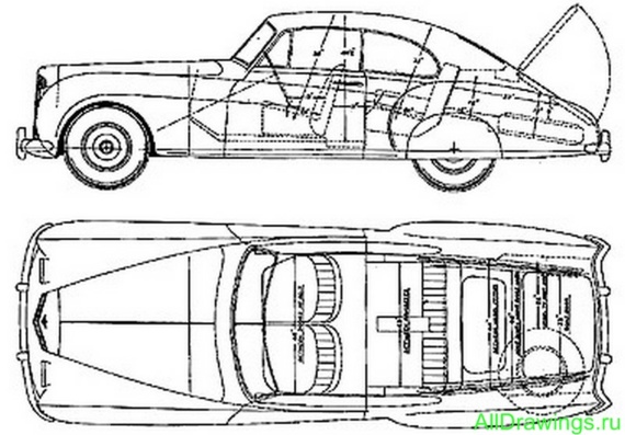 Bentley Continental II Sport Saloon Sedan (1954) (Бентли Континенталь 2 Спорт Салун Седан (1954)) - чертежи (рисунки) автомобиля